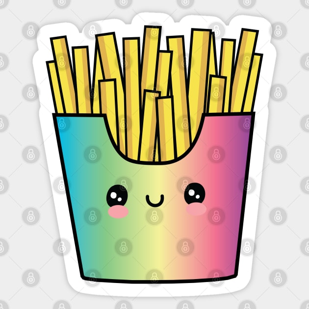 Funny Cute Rainbow French Fries Sticker by Spicy Memes